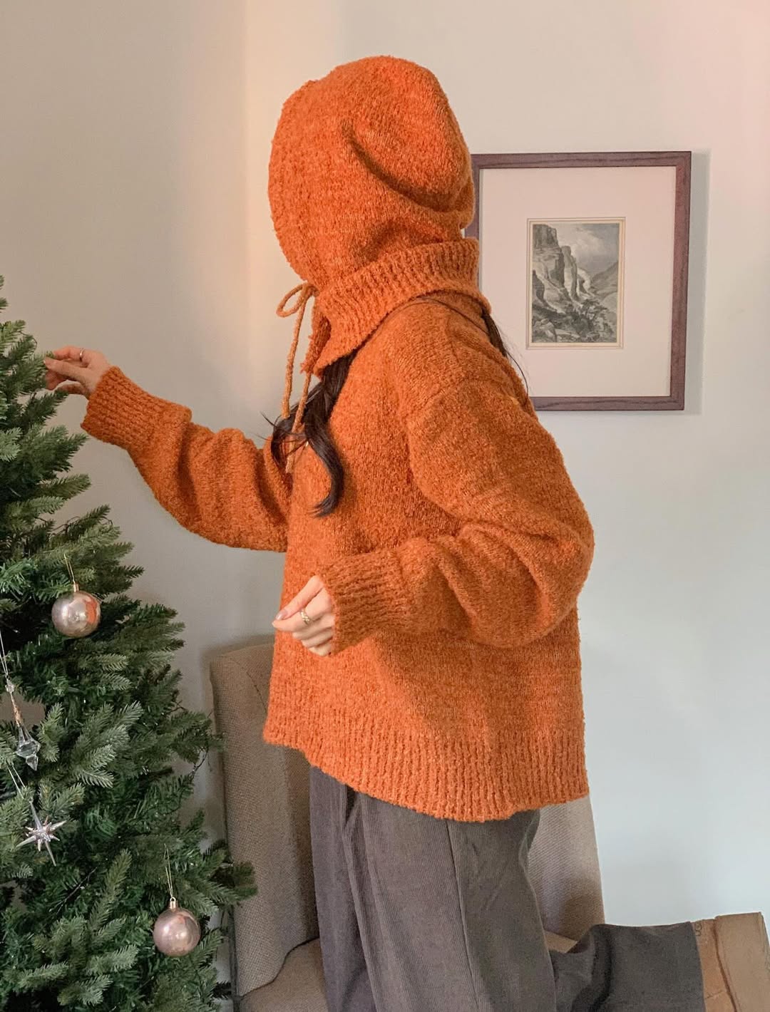 【Lumnia】韓國設計 圍脖針織衣套裝